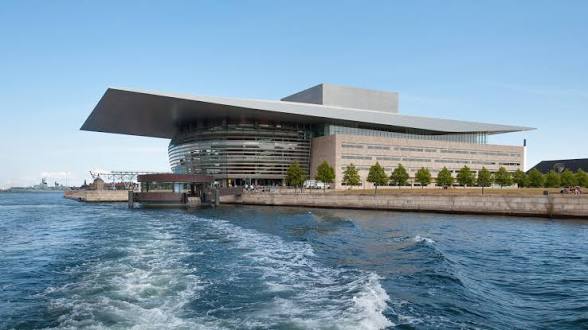 Copenhagen Opera House seen from the harbor